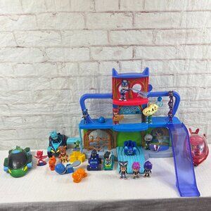 PJ Masks Headquarters Playset with Cars Characters Huge Lot